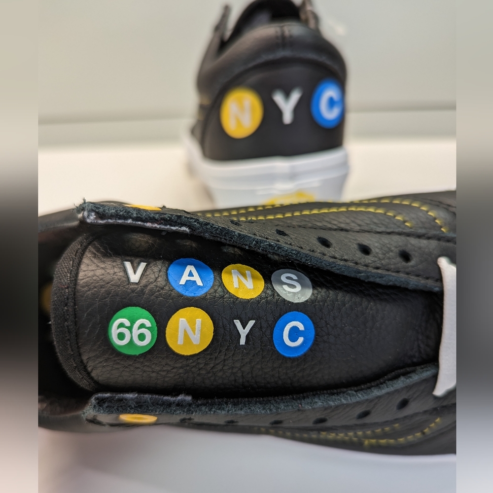 Vans Old Skool NYC 66 Subway Black Leather Fashion Casual Sneakers sz Women's 7 - Picture 6 of 11